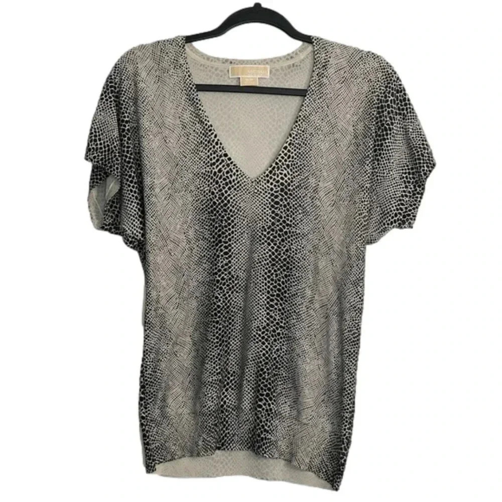 Michael Kors Women’s Animal Print Blouse | Short Sleeve | Size Small